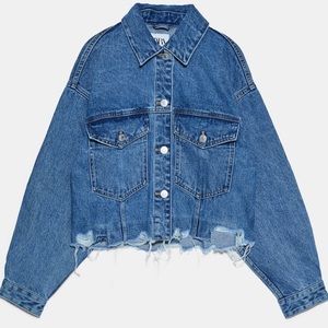 ZARA Ripped Denim Jacket